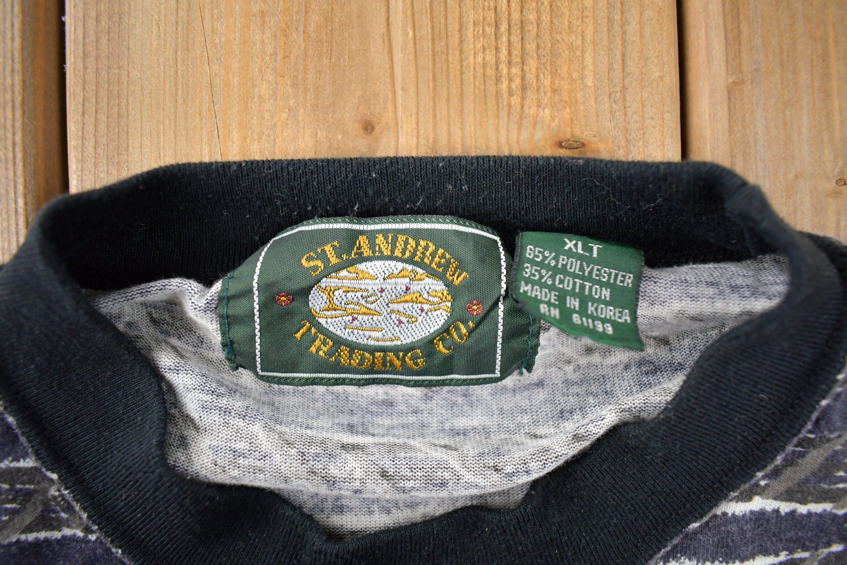 Vintage 1990s St. Andrew Trading Co. Striped T Shirt Made Size XL