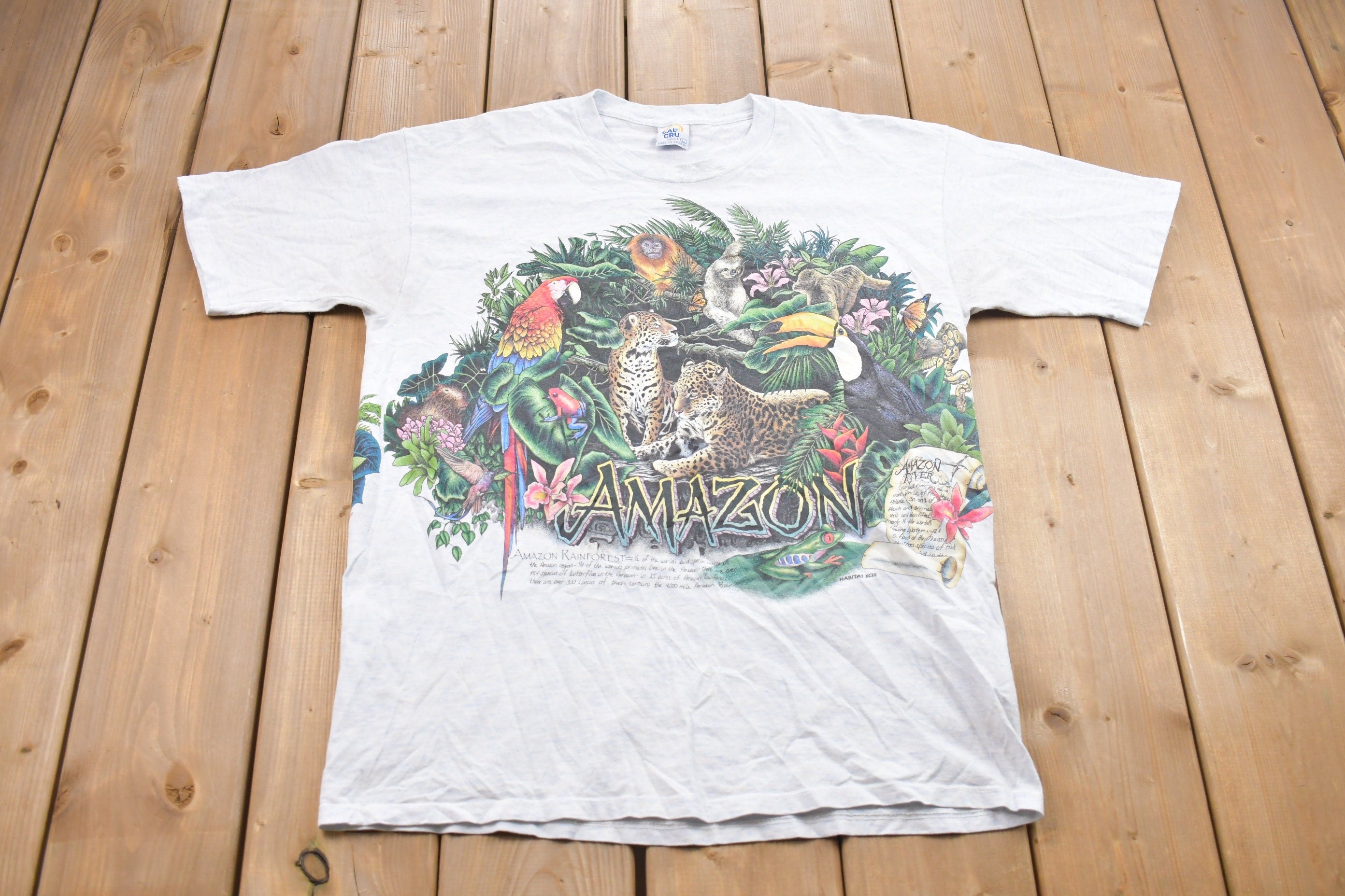 Vintage 1990s Cal Cru Amazon Rainforest Graphic T-Shirt