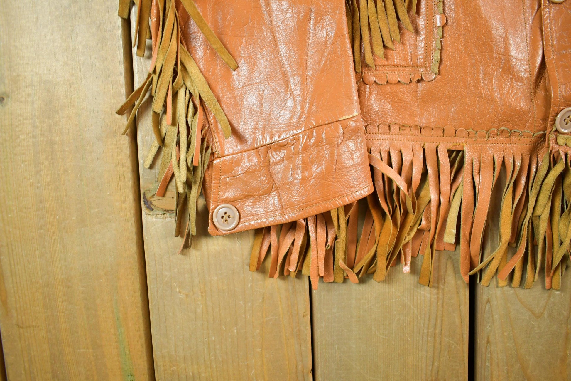 Vintage 1970s 1980s Leather Western Fringe Jacket Womens XS-S  Cowgirl Tassles Country  Fall Outerwear Leather Coat