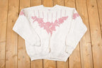 Vintage 1990s Floral Puffy Print Crewneck Sweatshirt Men's L