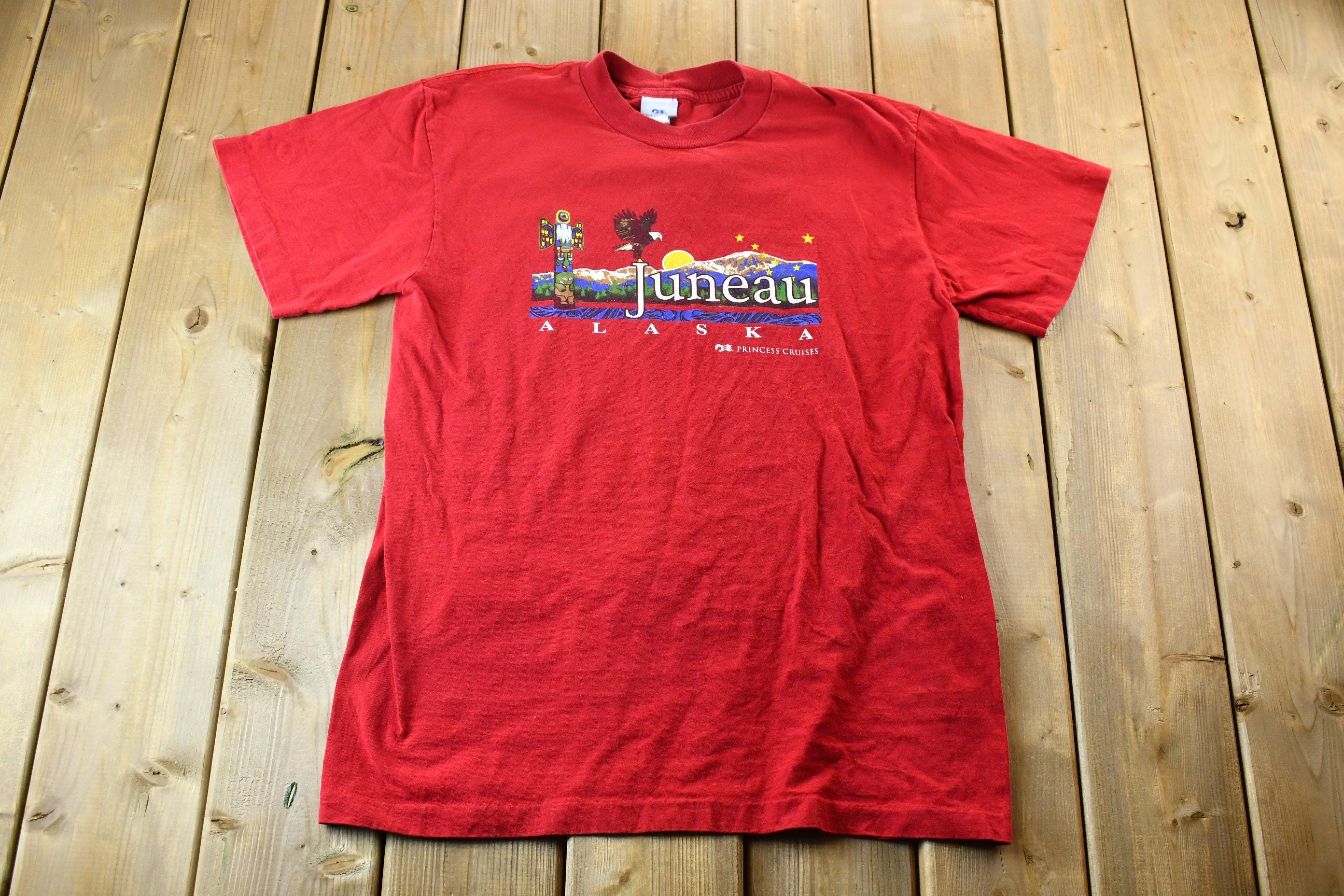Vintage 1990s Juneau Alaska Princess Cruises Single Stitch Souvenir Graphic Travel T-Shirt