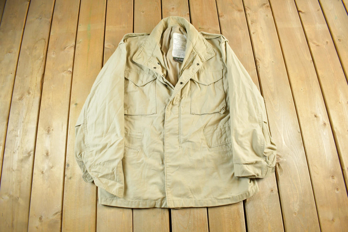Vintage 1980s Alpha Industries Military Army Cold Weather Field Jacket
