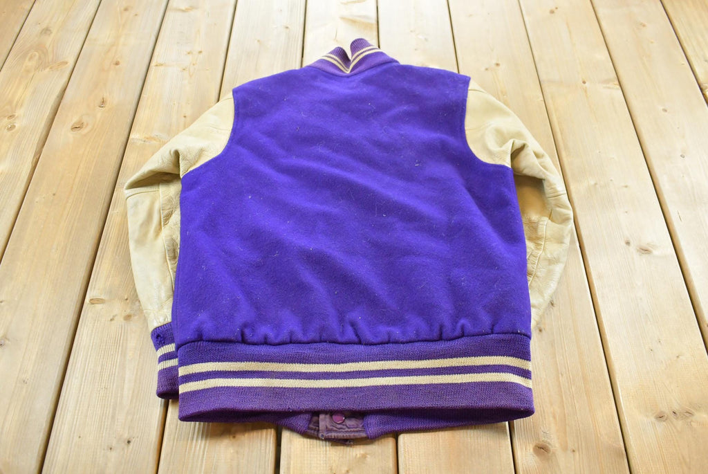 Vintage 1960s King-O Shea Wisconsin Purple Leather Wool Collegiate Varsity Jacket Men's S
