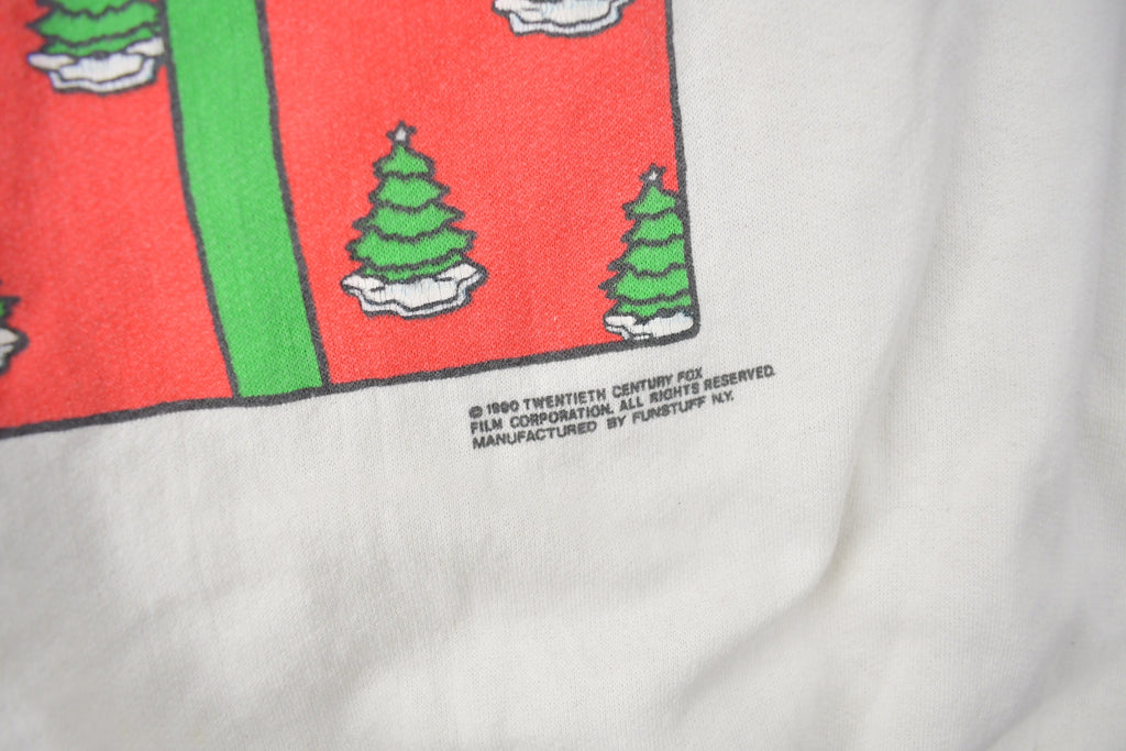Vintage 1990 Bart Simpson Christmas Graphic Crewneck Sweatshirt /