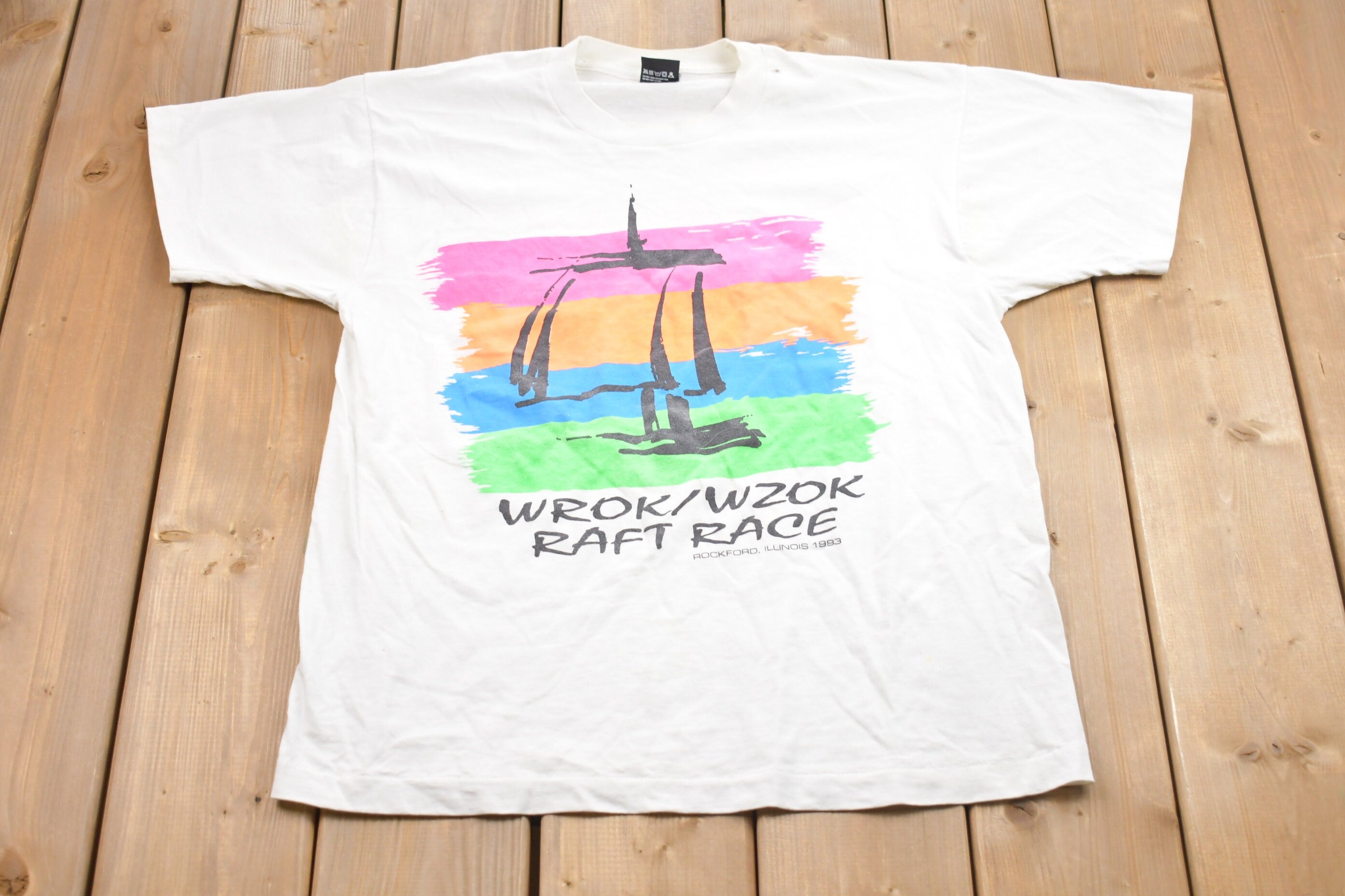Vintage 1993 Rockford Illinois Raft Race T-Shirt
