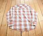 Vintage 1990s Wrangler Western Wear Plaid Pattern Pearl Button Up Shirt