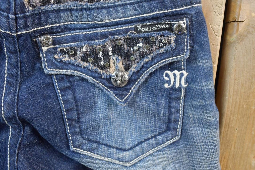 Vintage Y2K Miss Me Bedazzled Low Rise Jeans Size 26x31