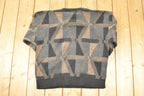Vintage 1990s Jantzen Abstract Knit Crewneck Sweater Mens L