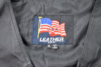 Vintage 1990s United States Leather Vest  Fall Outerwear  Leather Vest  American Flag  Streetwear Fashion  Vintage Vest
