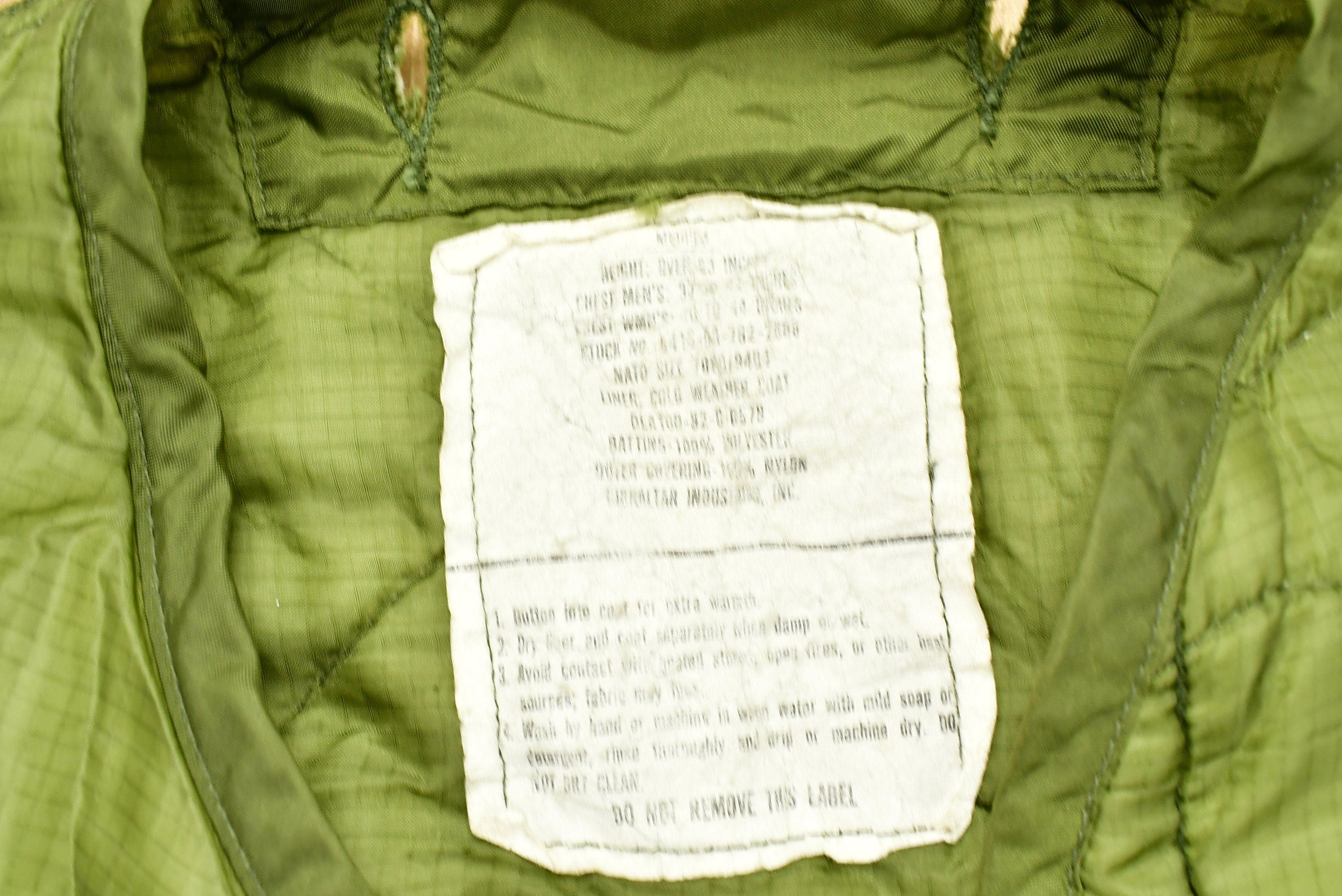 Vintage 2000 Military M65 Jacket Lining