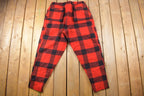 Vintage 1950s Hirsch Weis Red Plaid Wool Trousers 36 x 31