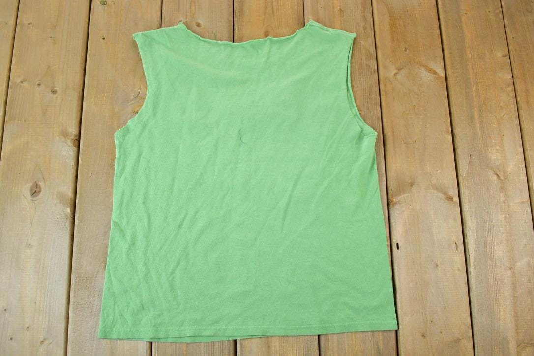 Vintage 1990s Bob Marley Trenchtown Rock Souvenir Single Stitch Graphic Print Tank Top Made In USA