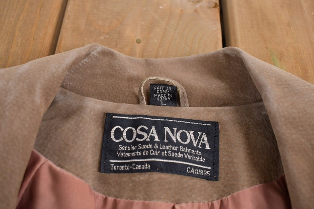 Vintage 1980s Cosa Nova Suede Leather Long Coat
