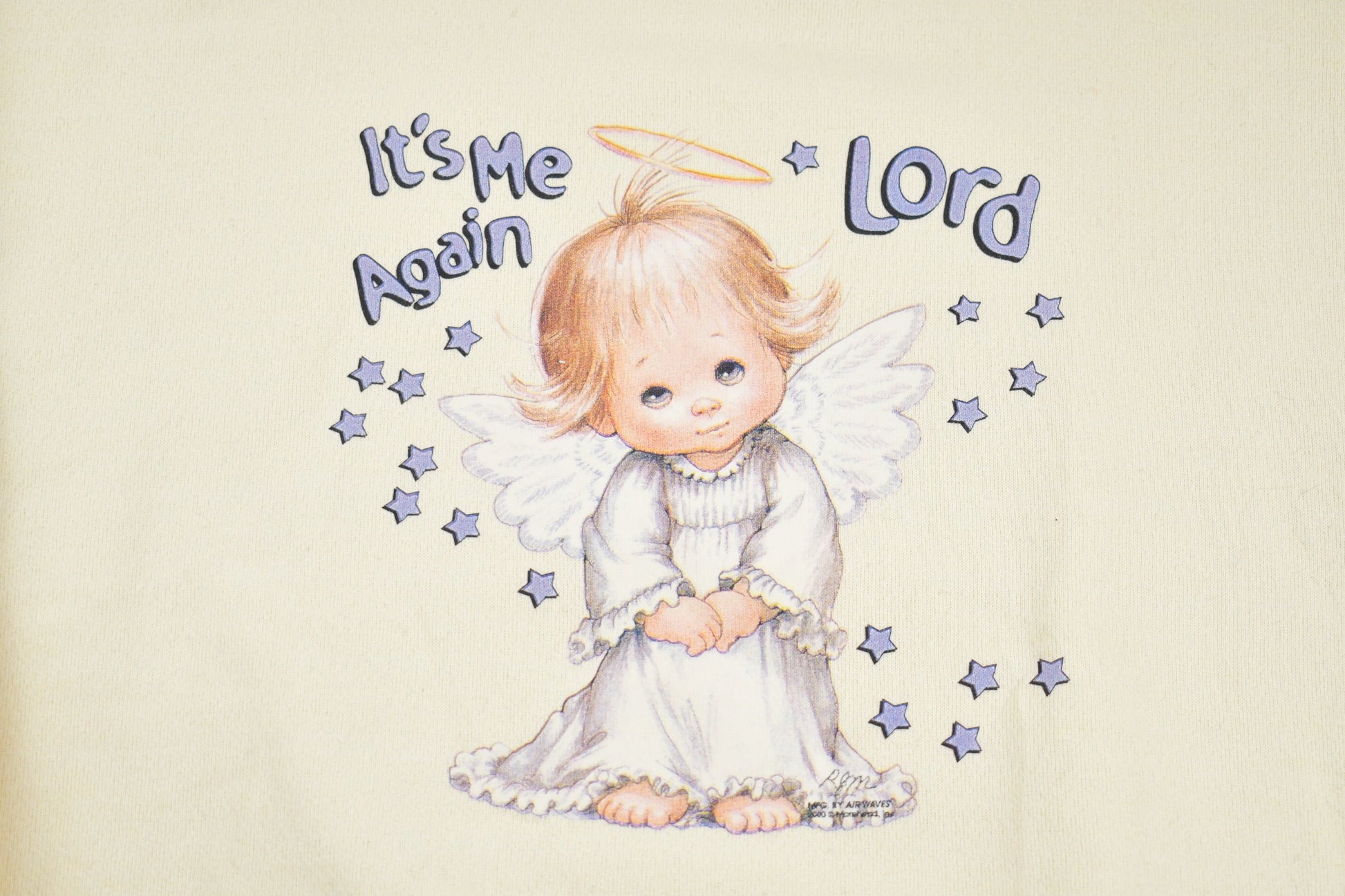 Vintage 1990s Baby Angel Cute Religious Graphic Crewneck Sweatshirt