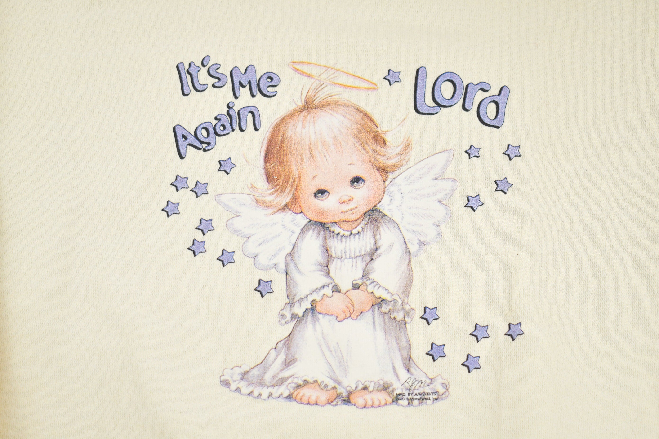 Vintage 1990s Baby Angel Cute Religious Graphic Crewneck Sweatshirt