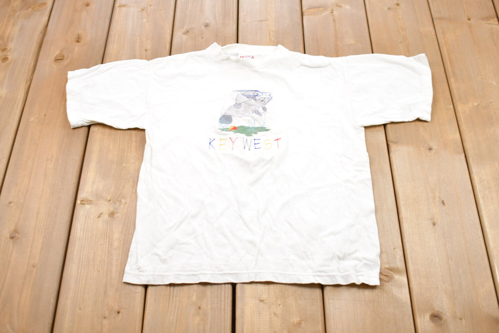 Vintage 1990s Kids Key West Florida Embroidered T-Shirt