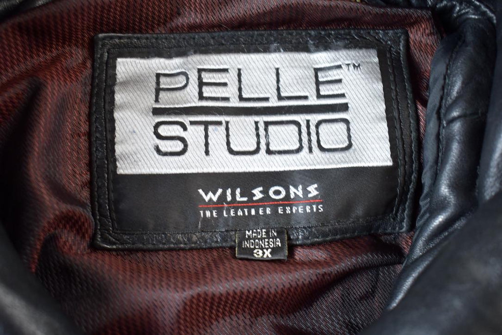 Vintage 1990s Pelle Studio Leather Waist Coat - 3X