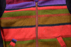 Vintage 1990s Climate Zone Striped Full Zip Fleece Sweater