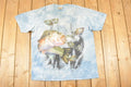 Vintage 1990s The Mountain Tye Dye Multi Fish Souvenir Travel T-Shirt Men's XL