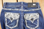 Vintage Deadstock Y2K Grace In LA Bedazzled Low Rise Jeans Women's Size 27 x 32