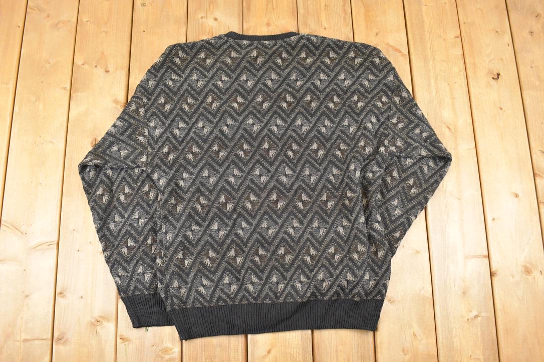 Vintage 1990s Chereskin Abstract Knit Sweater Men's M