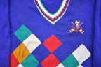 Vintage 1990s Par Four Golf Embroidered Knitted Sweater / Vintage 90s V-Neck / Pattern Sweater / Outdoor / Hand Knit / Pullover Sweatshirt