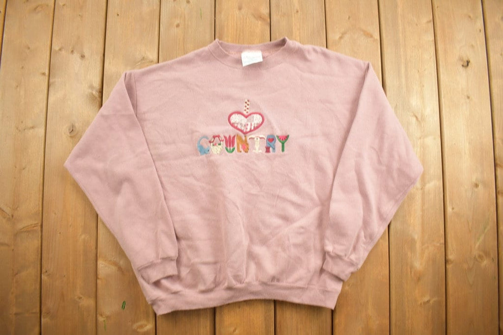 Vintage 1990s I Love Country Crewneck Sweatshirt