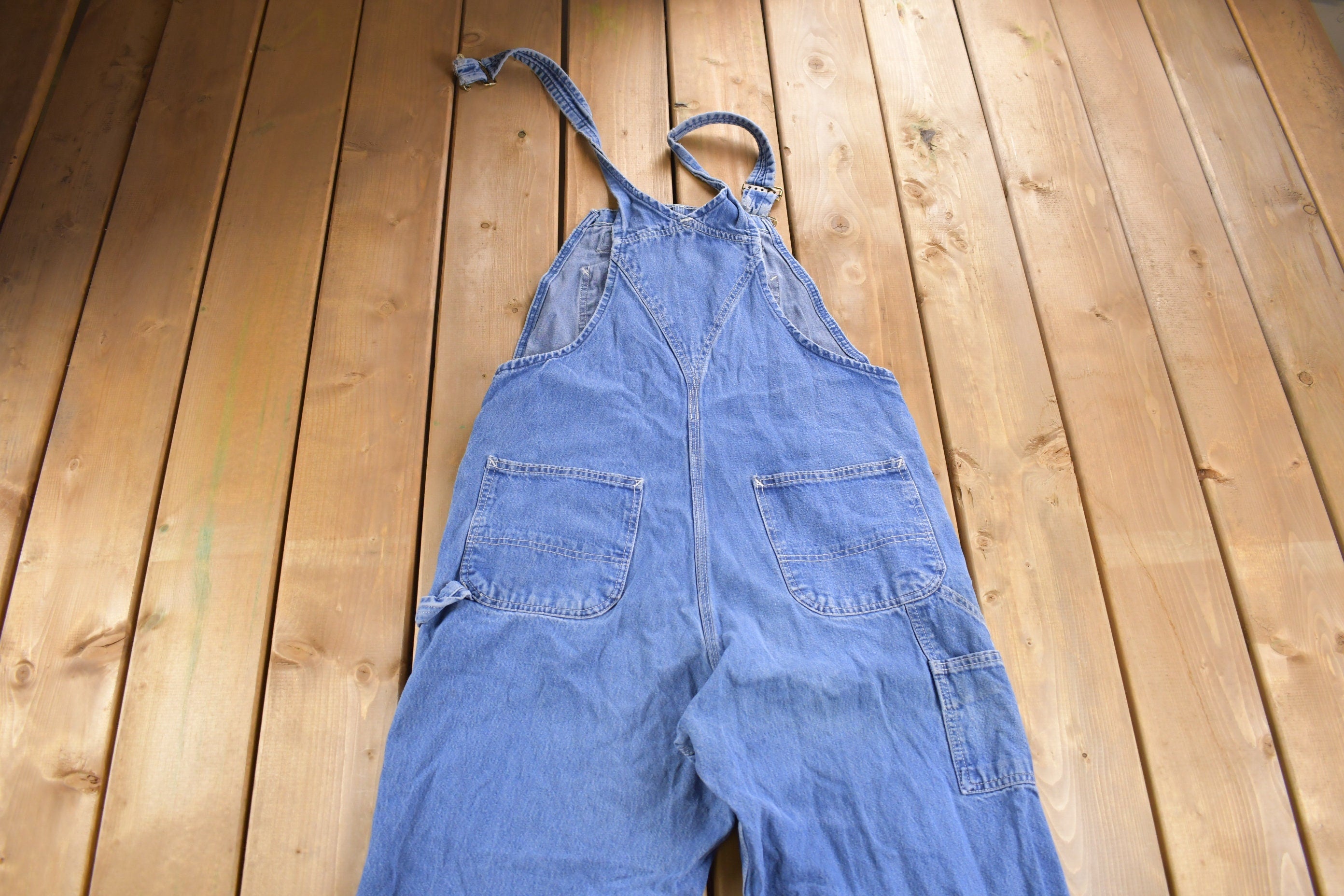 Vintage 1990s Carhartt Distressed Denim Jean Overalls Size 40 x 31