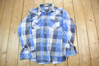 Vintage 1990s Blue Plaid Button Up Shirt