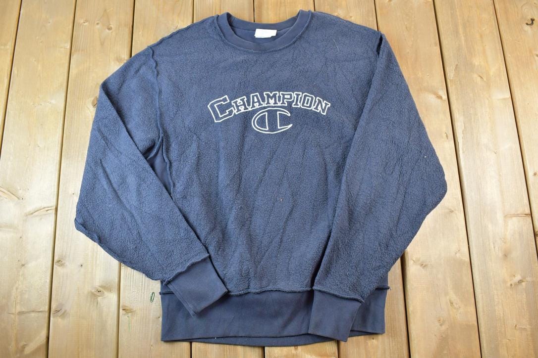 Vintage 1990s Unique Champion Reverse Reverse Weave Crewneck Sweatshirt  Made In USA  Heavy Weight  90s Champion