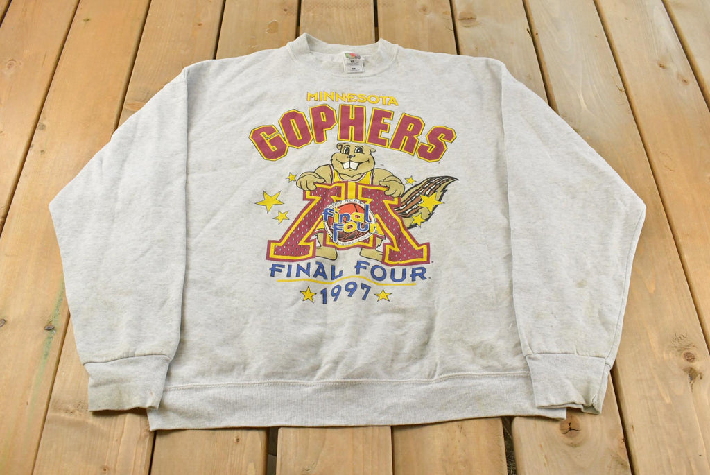 Vintage 1990s Minnesota Golden Gophers Basketball Collegiate Crewneck Sweatshirt Men's XL / 90s NCAA Final Four / Sportswear / College