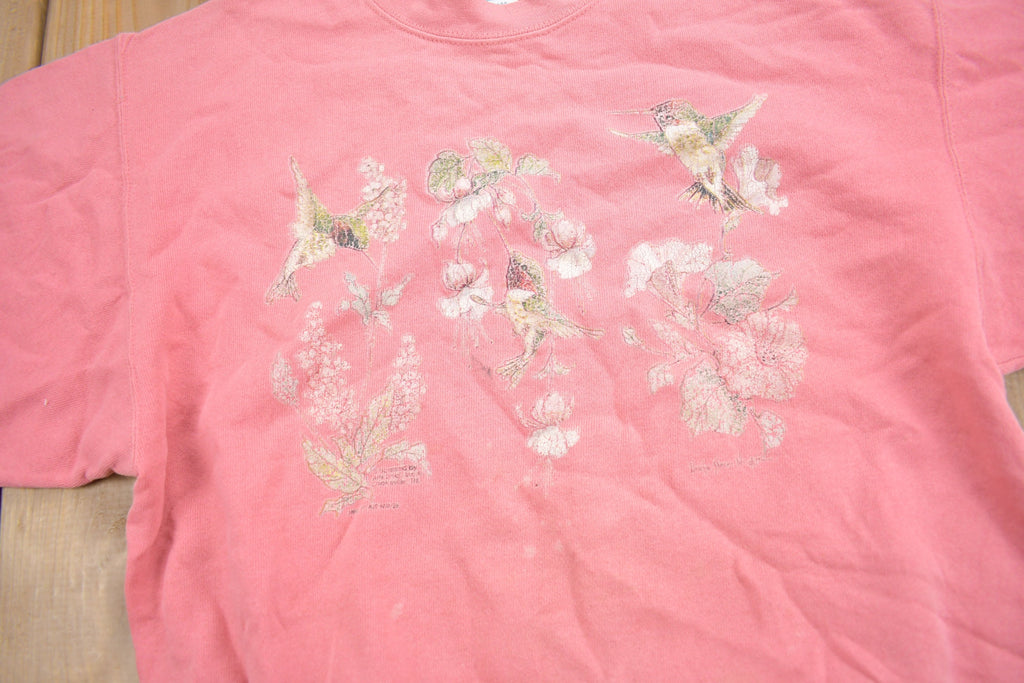 Vintage 1990s Cute Flowers & Birds Crewneck Sweater