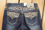 Vintage Deadstock Y2K Grace LA Bedazzled Low Rise Jeans Women's Size 27 x 32
