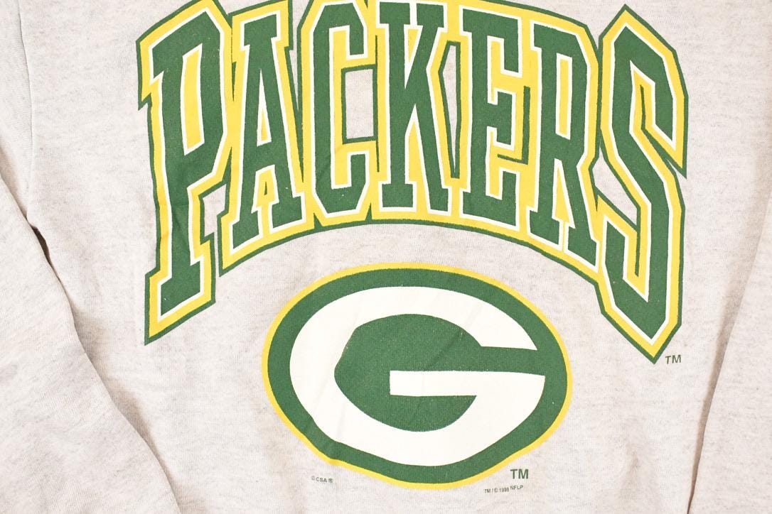 Vintage 1998 Green Bay Packers NFL Football Graphic Print Crewneck Sweatshirt Youth L