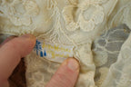 Vintage 1960s Lace Floral Knit Abstract Pattern Crewneck Sweater Women's Small