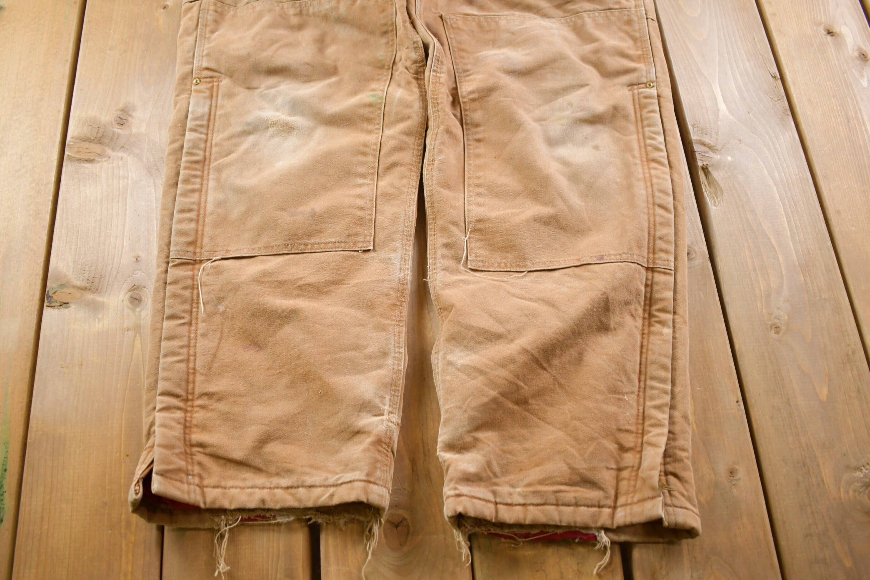 Vintage 1990s Carhartt Double Knee Canvas Overalls Size 38 Medium