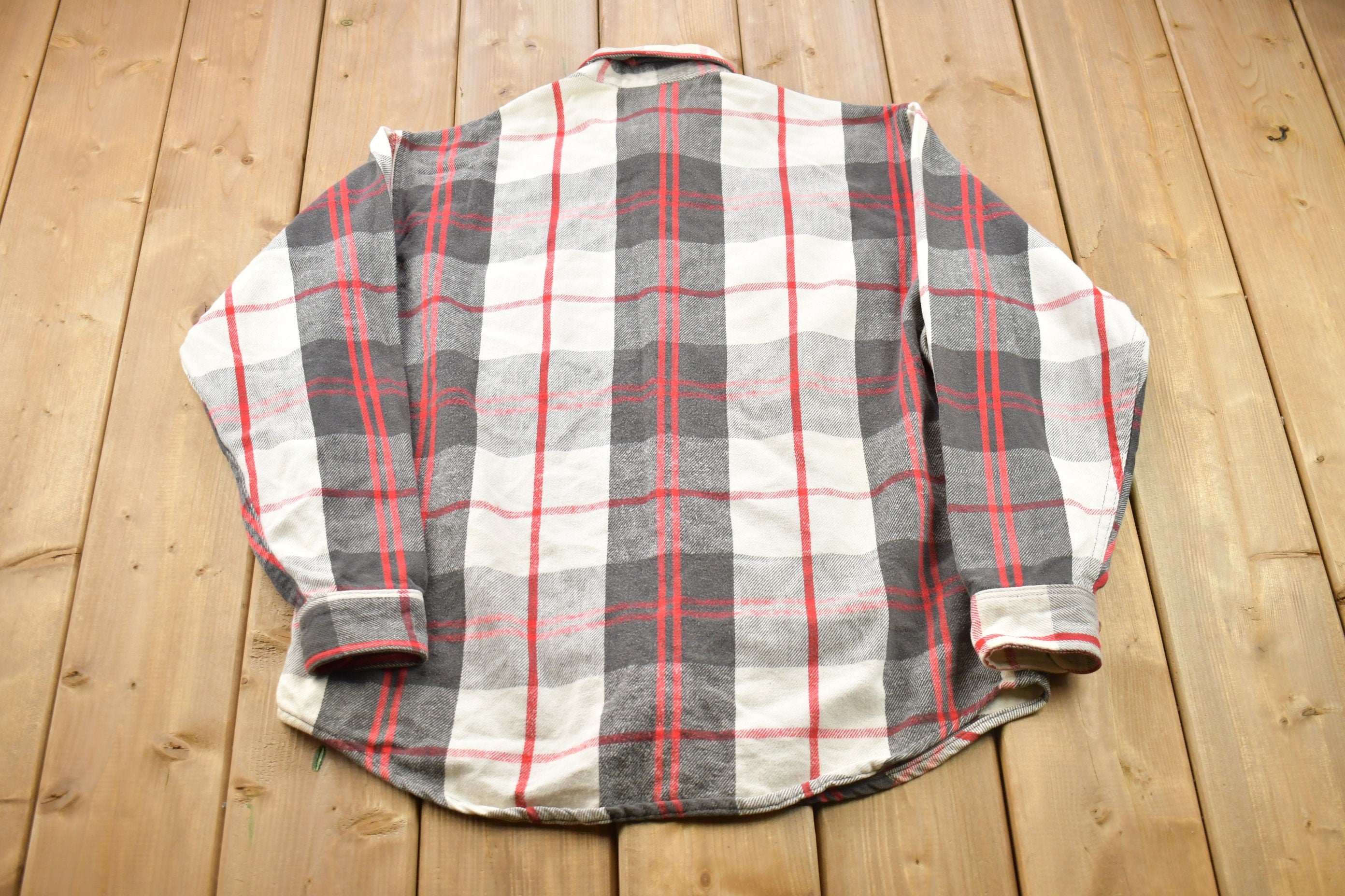 Vintage 1990s St John's Bay Plaid Flannel Button Up Shirt