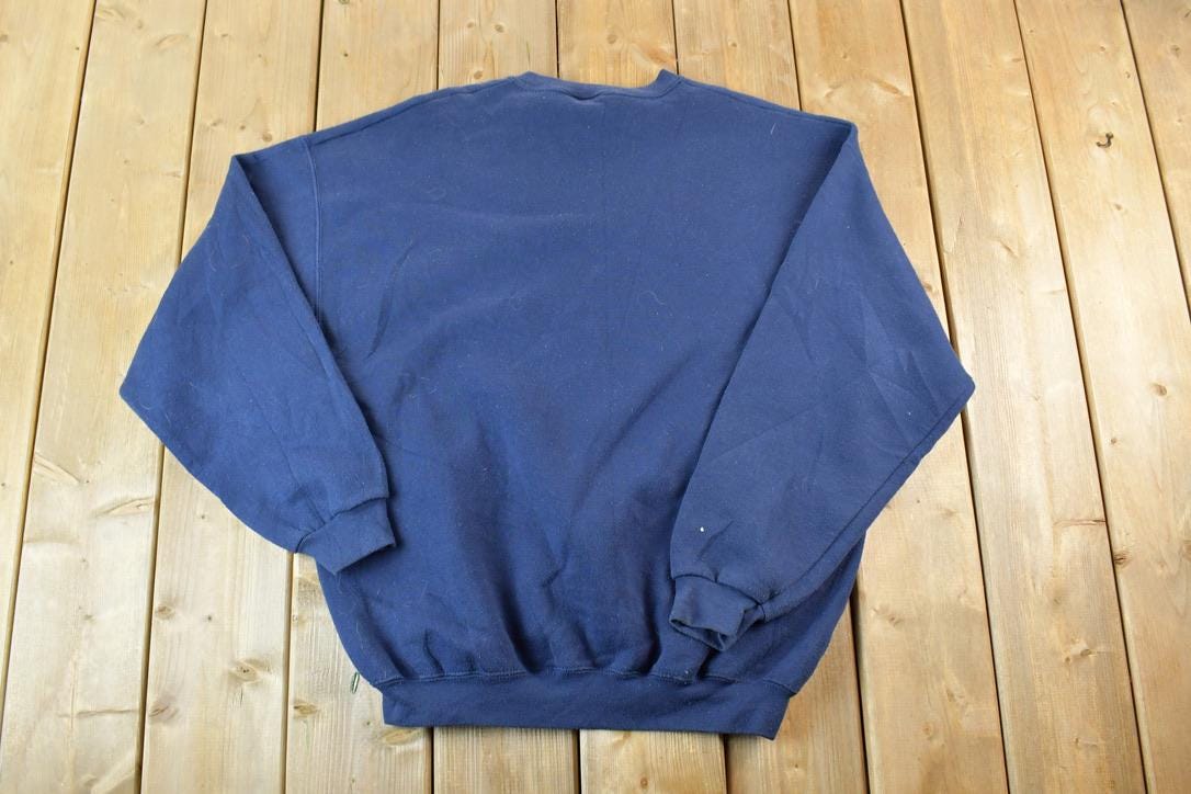 Vintage 1990s Tultex Blank Navy Blue Crewneck Sweatshirt  90s Crewneck  Made In USA  Athleisure  Streetwear  90s Blank