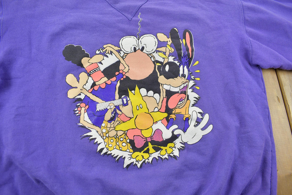 Vintage 1980s Incredible Manitoba Animation Cartoon Crewneck Sweatshirt NFS