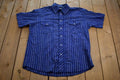 Vintage 1990s Wrangler Western Striped Snap Button Button Up Shirt