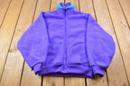 Vintage 1990s Izzi Full Zip Purple Fleece Sweatshirt  Full Zip  Outdoorsman  Streetwear  Outerwear  winter Wear  Fall Wear