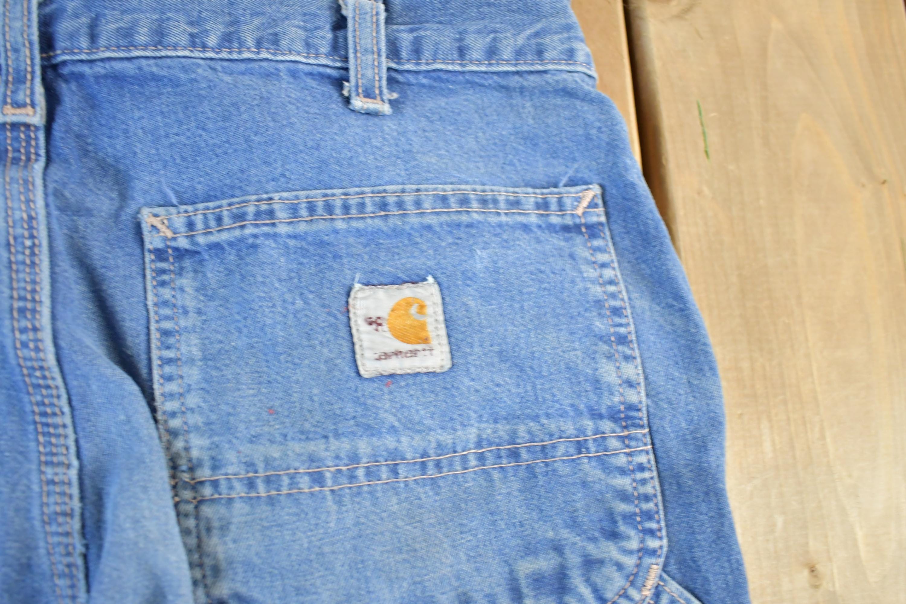 Vintage 2000s Carhartt Distressed Fire Resistant FR Workwear Denim Jeans Men's 32 x 30