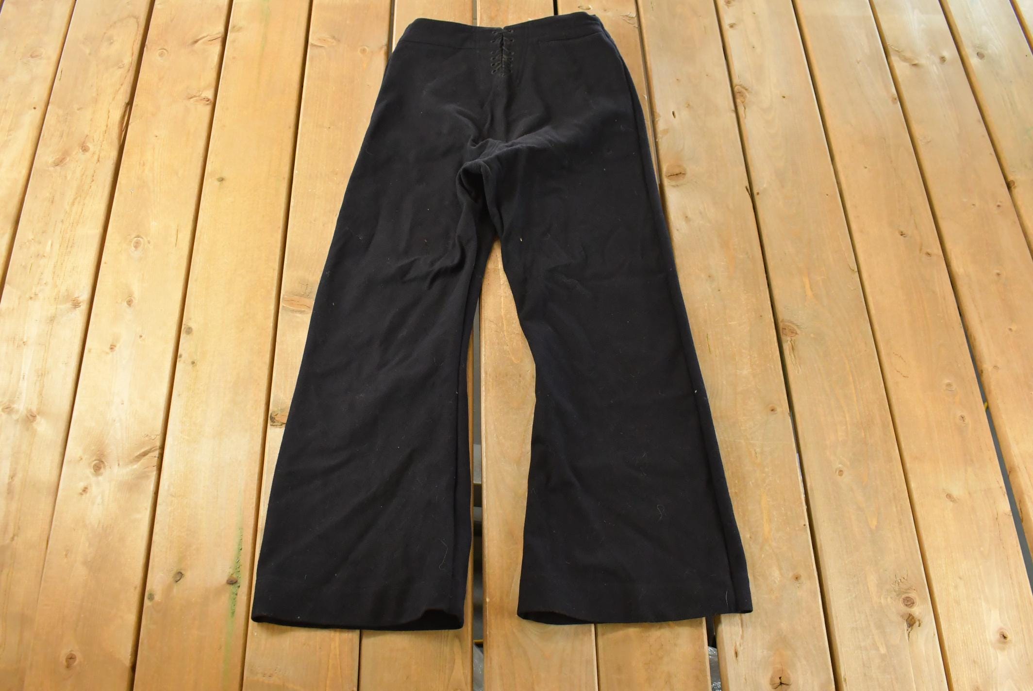 Vintage 1940s US Navy Bell Bottom Pants, Men's 28x28, Laced Fly