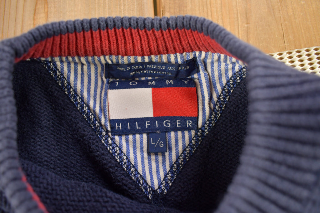 Vintage 1990s Tommy Hilfiger Embroidered Knitted Sweater
