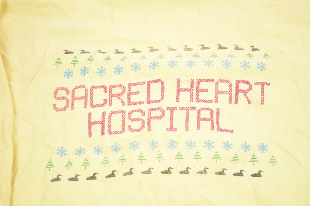 Vintage 1970s Sacred Heart Hospital Raglan Crewneck Sweatshirt