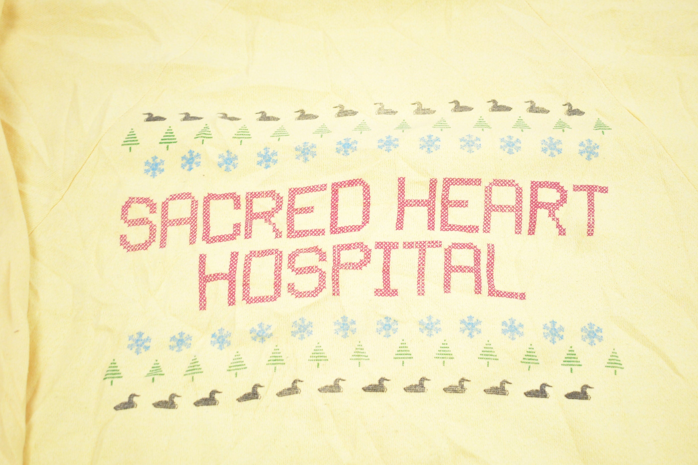 Vintage 1970s Sacred Heart Hospital Raglan Crewneck Sweatshirt