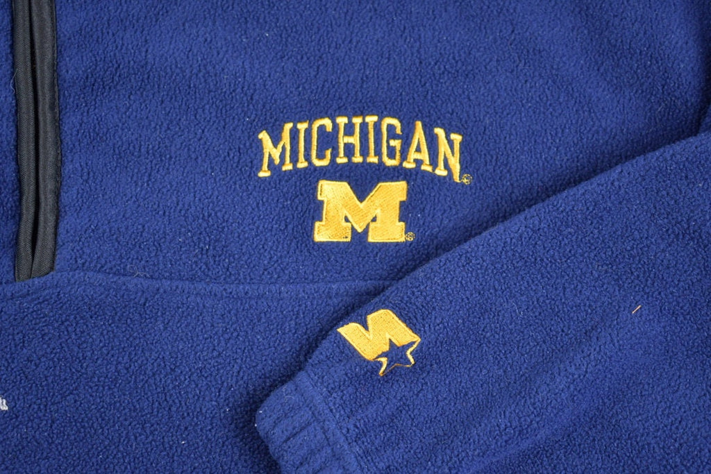 Vintage 1990s Starter University of Michigan Quarter Zip Sweatshirt
