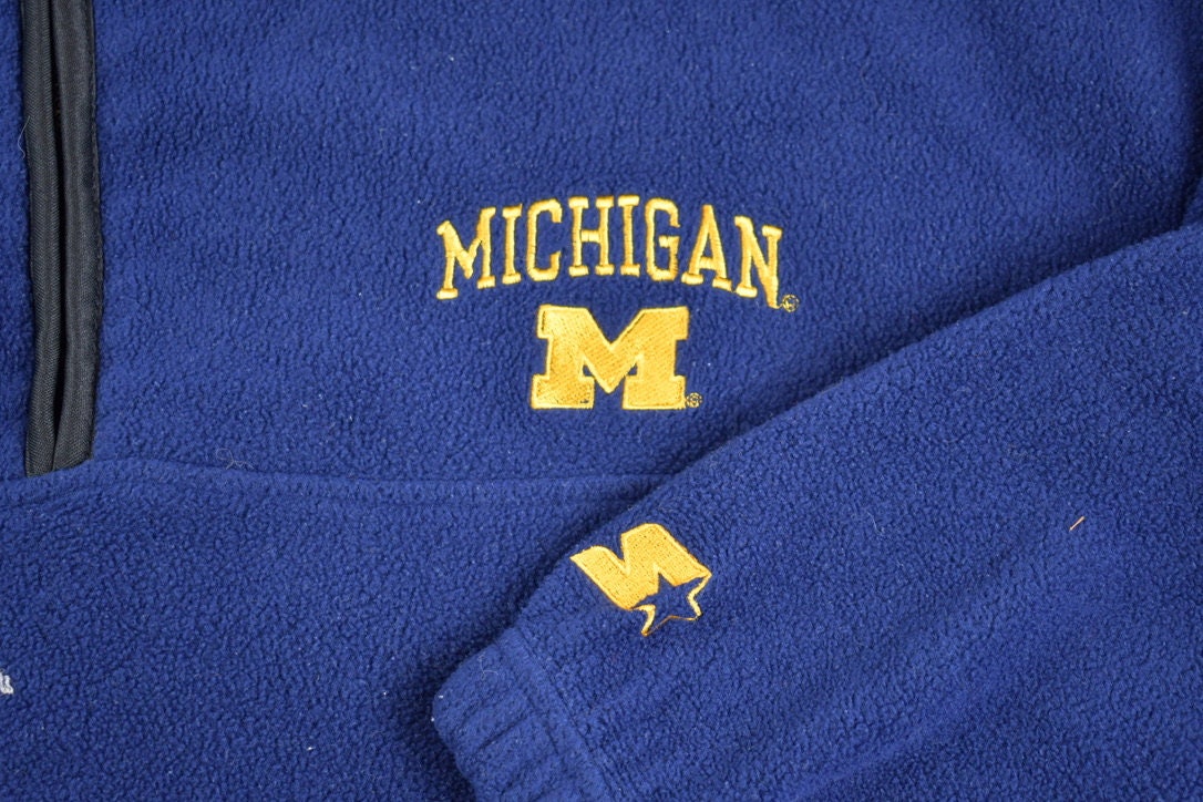 Vintage 1990s Starter University of Michigan Quarter Zip Sweatshirt