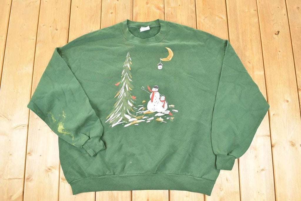 Vintage 1990s Snowman Buddies Christmas Crewneck Sweatshirt Men's XL