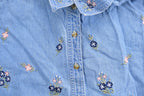 Vintage 1990s Just My Size Denim Embroidered Button Up Shirt